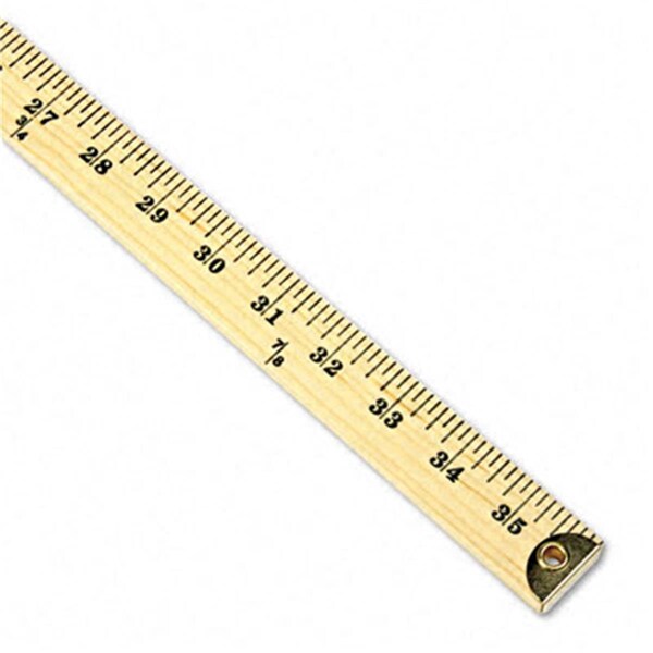 Acme United Wood Yardstick Hanging Holes and Metal Ends 36 Clear Lacquer Finish AC31993 - main